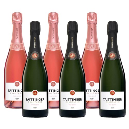 Mixed Case of Taittinger Brut and Rose (6x75cl)